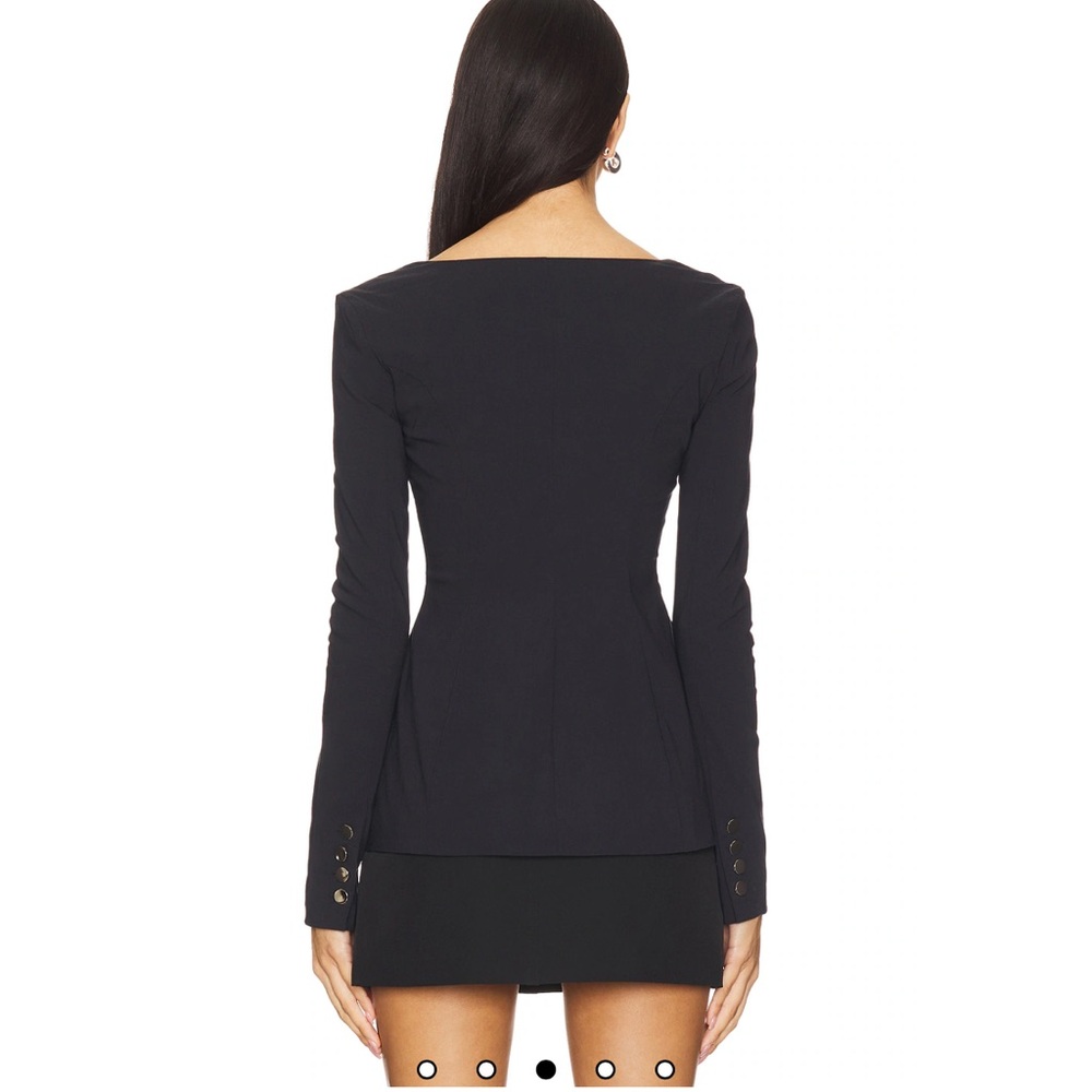 Boatneck Peplum Blazer in Black - Picture 4 of 10